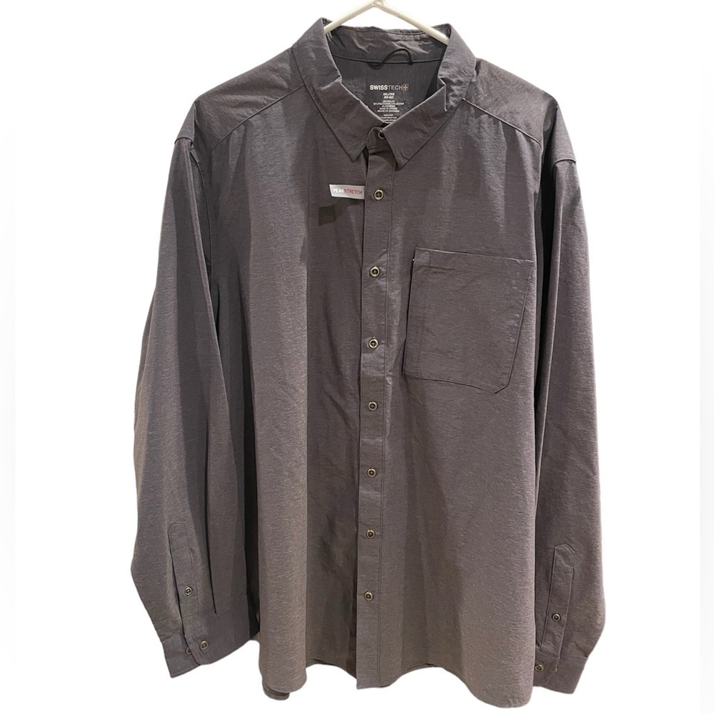 Swiss Tech Peak Stretch Long Sleeve Performance Button Down - 2XL